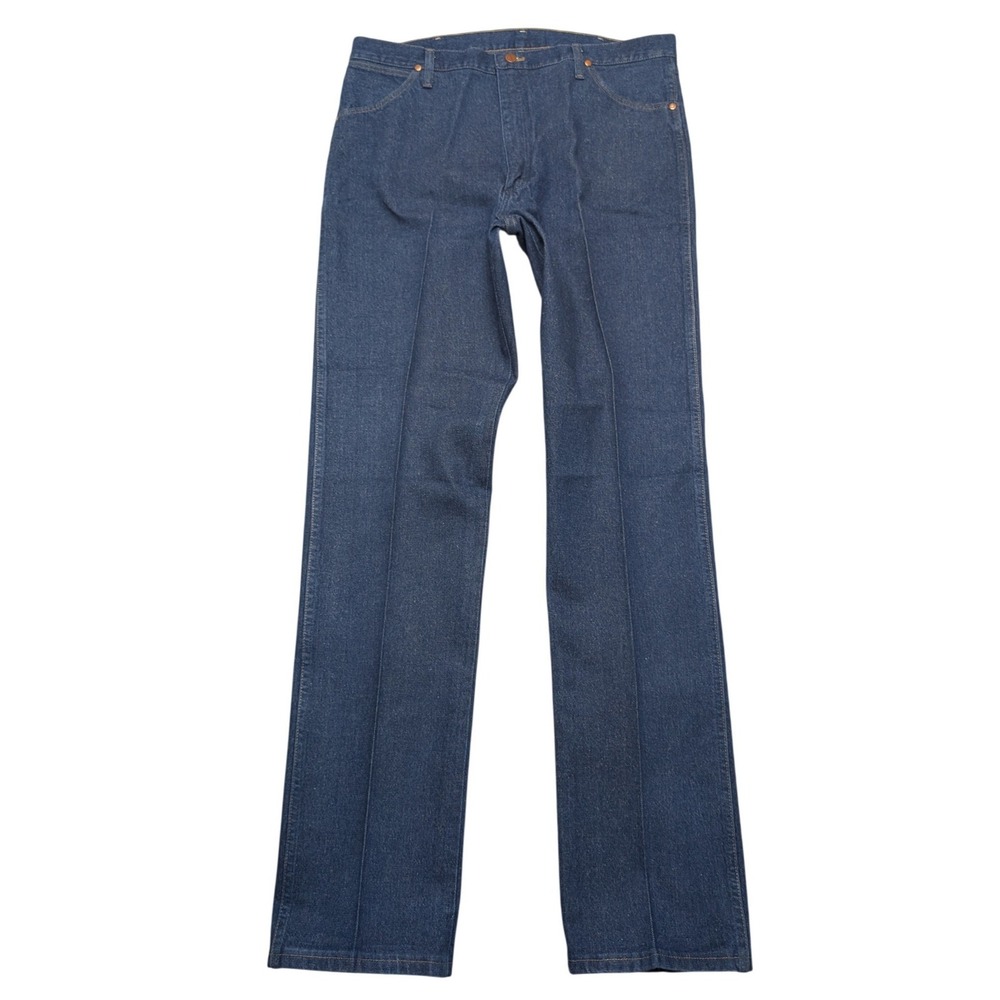 Wrangler 13MWZ Cowboy Cut Jeans Mens 40x38(38X37) Blue Straight Leg High Rise